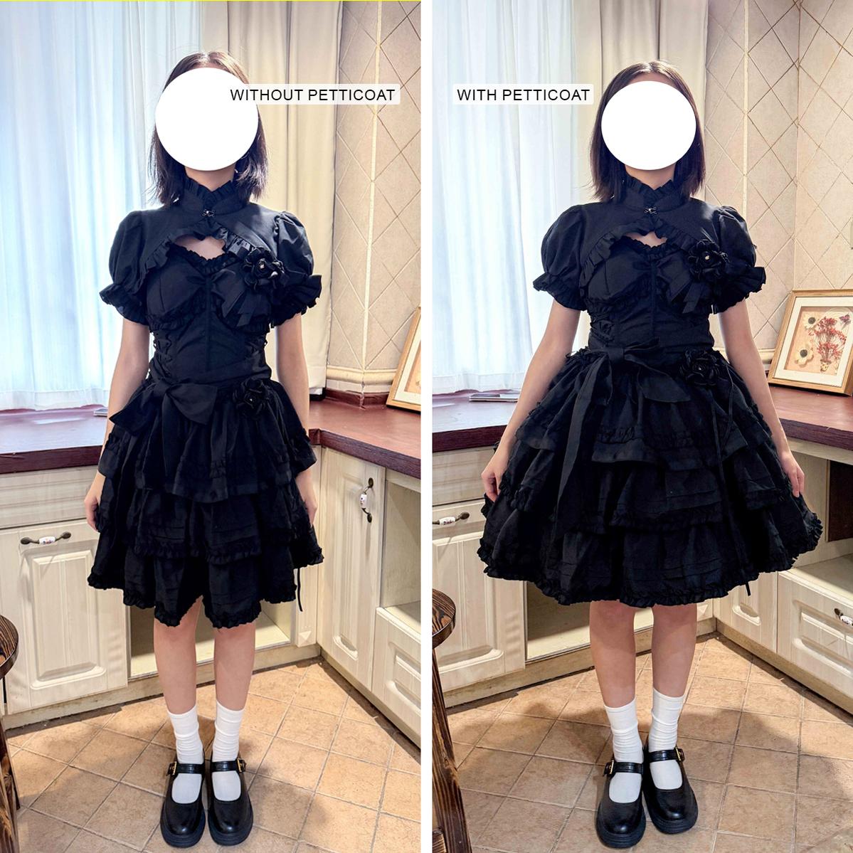 Noloria by 42Lolita - Medium-High Volume Lolita White Puffy Petticoat, 17.7" (45 CM)