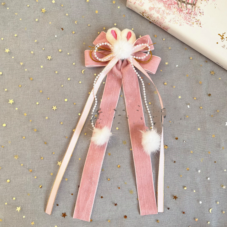 Luoluo Decoration~Han Lolita Pink Head Accessory a lignt hair pin  