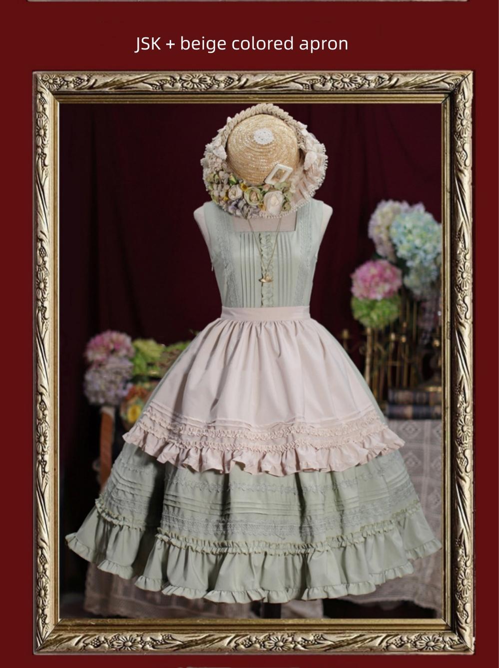 Tiny Garden~Nocturne Reminiscence~Elegant Lolita JSK Dress Multi-Wear Apron Dress Set S Off-white apron only 