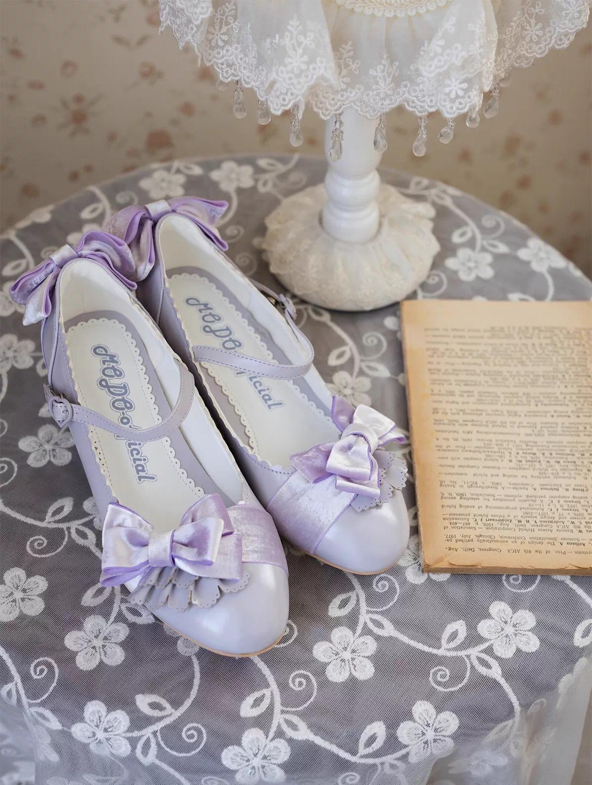 Doll's Ball - Classic Lolita Shoes, Mid Horseshoe Heel 44570:813709