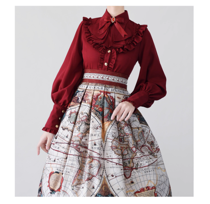 Time Memory - Elegant Lolita Slim Fit Mutton Sleeve Blouse 16422:216488