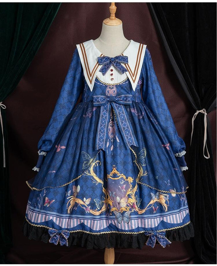 OCELOT~Classic Lolita OP Sailor Collar Elegant Lolita Dress   