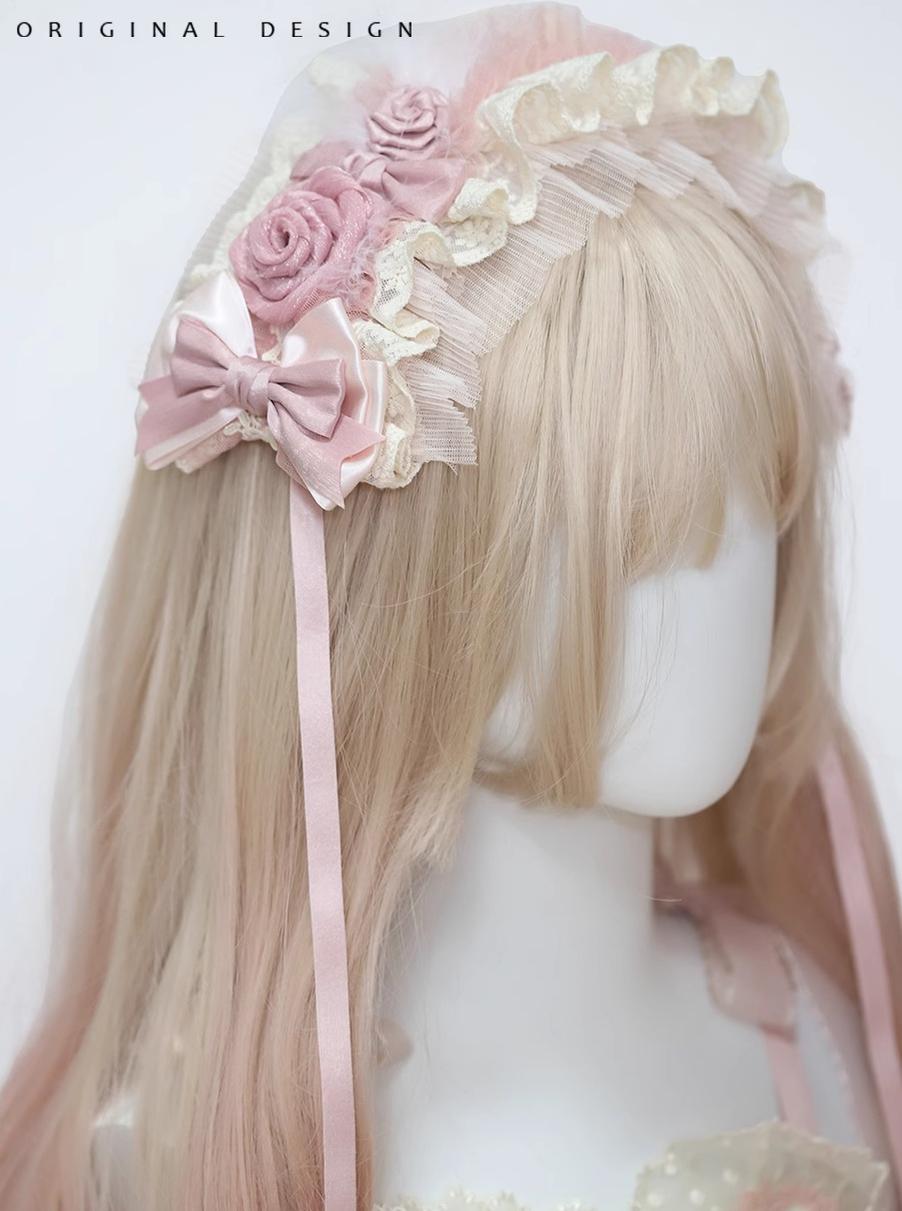 The Accessories' Story - Satin Ballet - Sweet Lolita Headdress Feather Bow Intricate headband