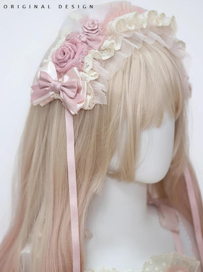 (BFM)The Accessories' Story~Satin Ballet~Sweet Pink Lolita Headdress Feather Bow Intricate headband  