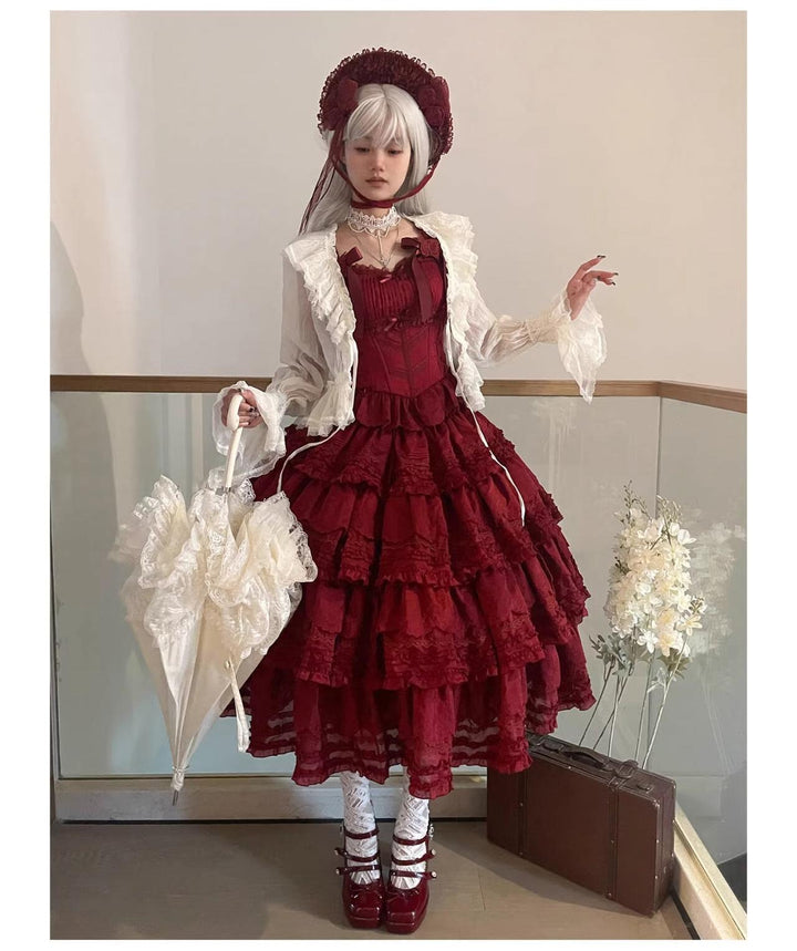 MEEKWIND~Miss Flora~Elegant Lolita Headdress Solid BNT & Choker & Hat