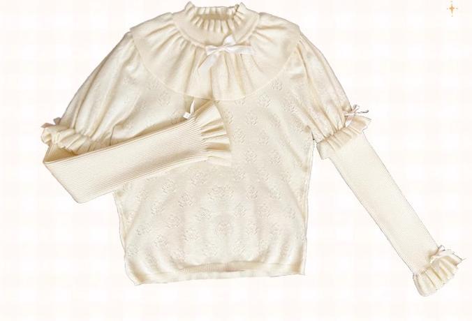 Mademoiselle Pearl~Persimmon~Autumn Persimmon Print Lolita OP JSK SK Dress XS Sweater Innerwear (Beige) 