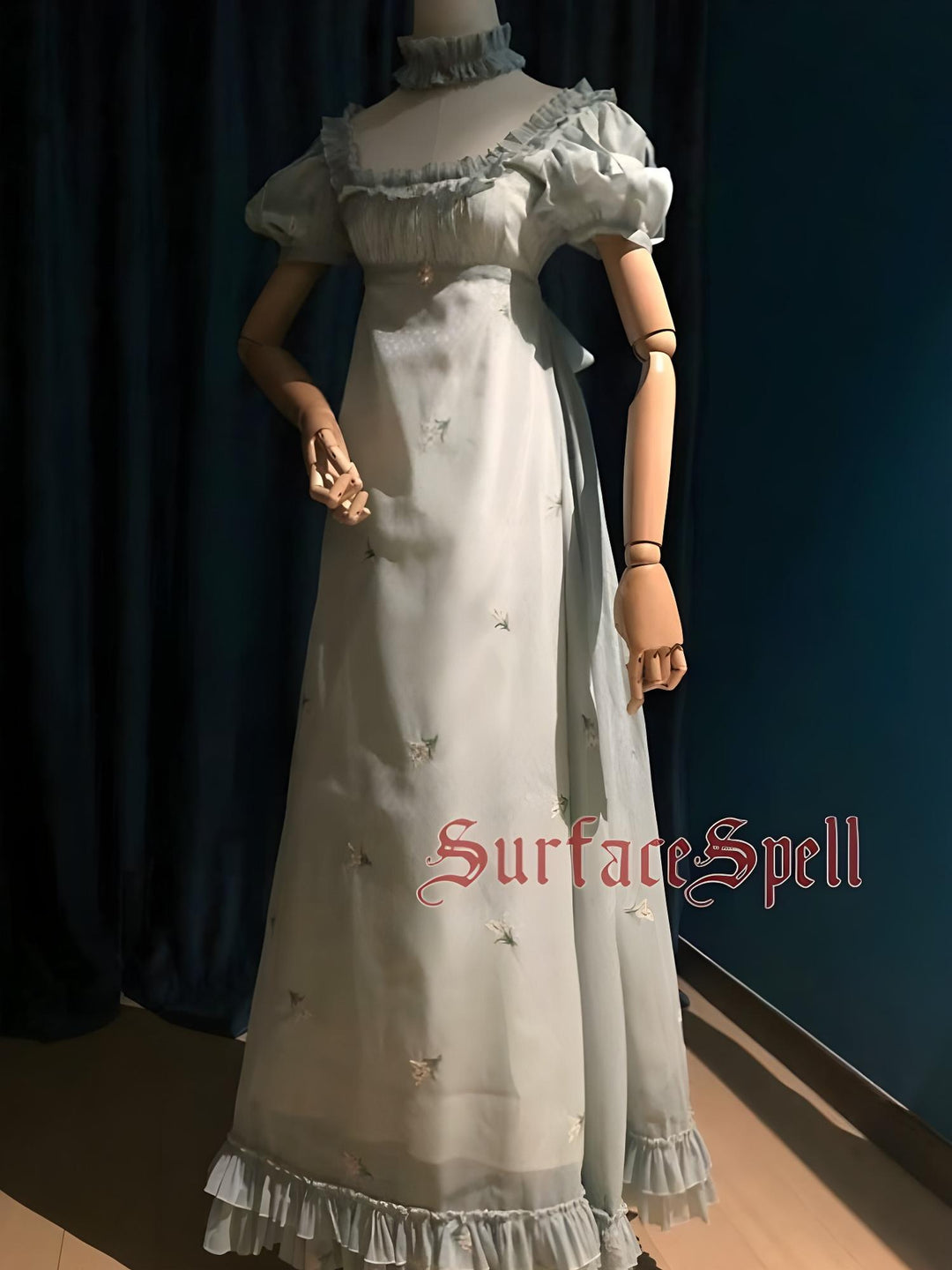 Surface Spell~Spring Rendezvous~Vintage Lolita OP Dress Embroidered Empire Waist Dress   