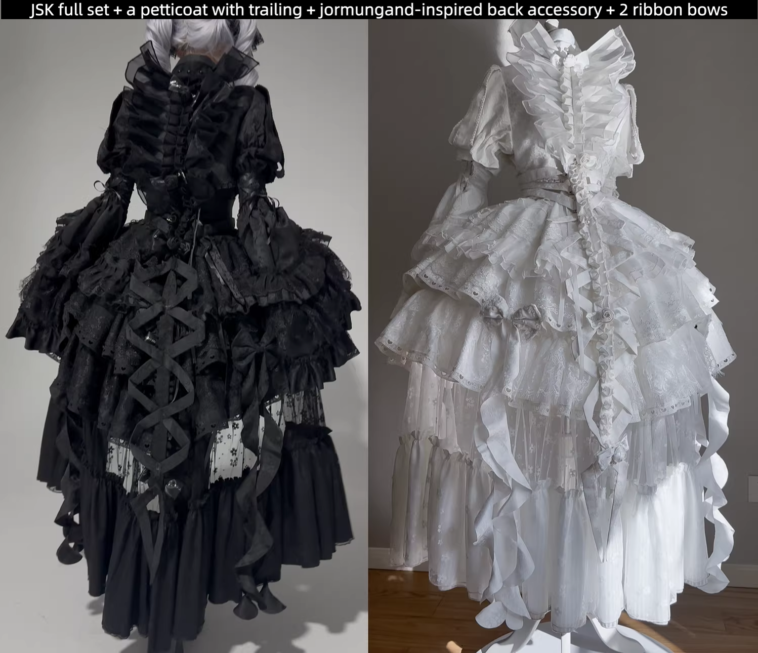 Caliburn - Gothic Lolita JSK Dress, Bolero Set with Detachable Sleeves (L M S XL XS / Blue Red) 44787:822872