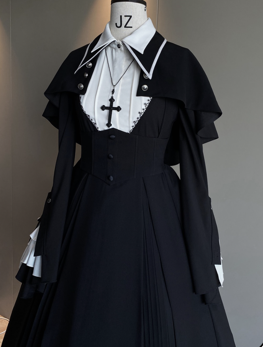 Susin Lolita~Cross Praise~Nun Style Gothic Lolita Dress and Blouse 12878:183560