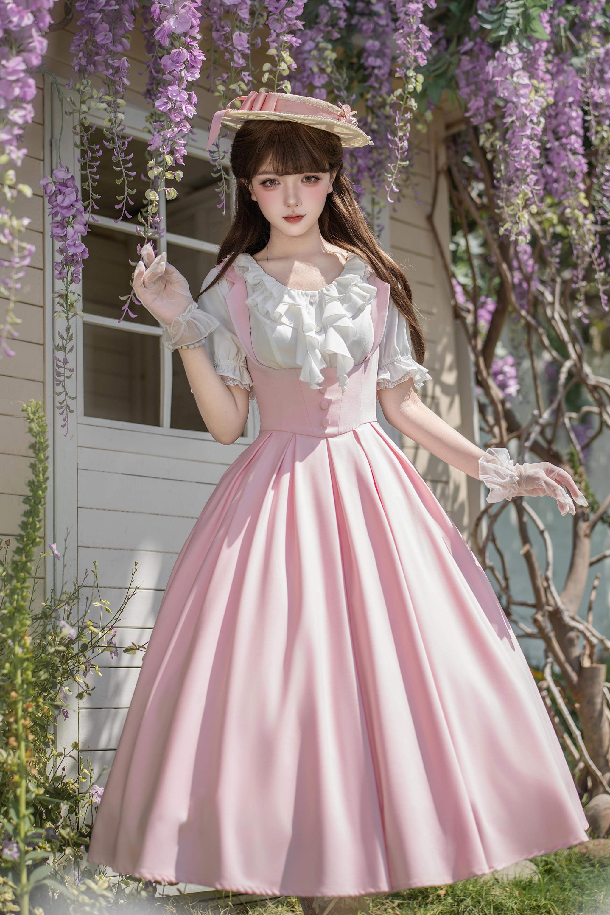 Opera House - Classic Lolita Bust-support JSK Dress, Solid Color (2XL L M S XL) 45148:836364