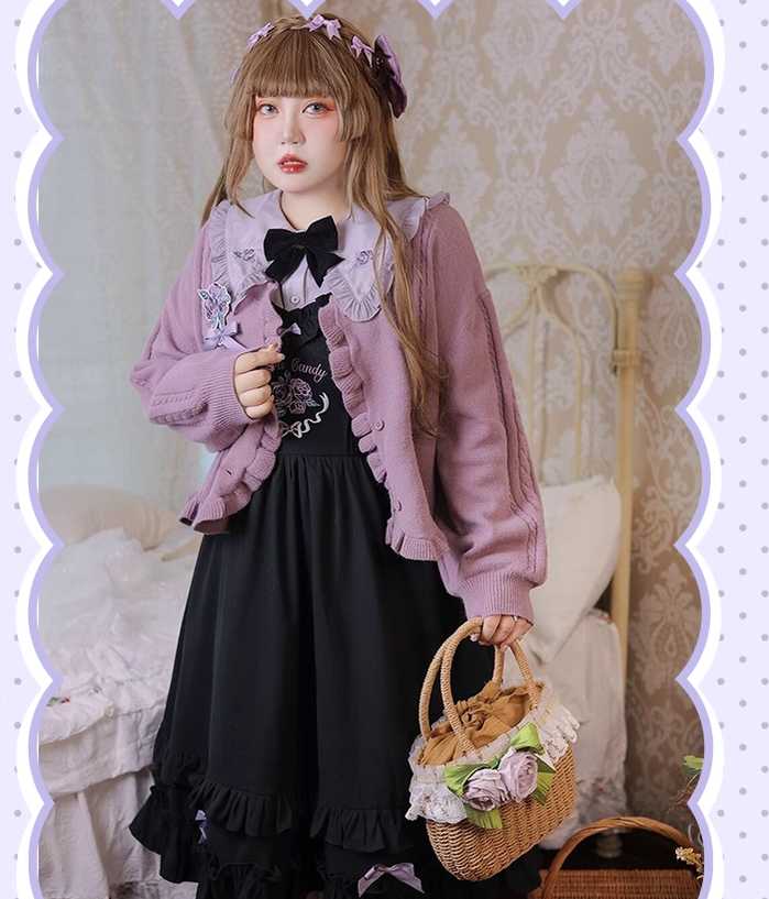 Yingtang~French Rose~Plus Size Lolita Dress Winter Lolita Sweater Set   