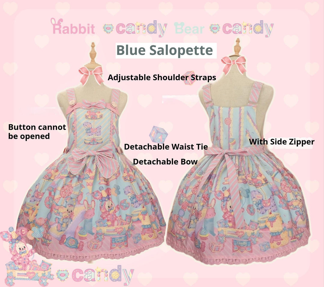 Star Fantasy~Rainbow Buffet Bunny~Candy-Like Kawaii Lolita Dress Suit with Plus Size Shirt 42807:757002