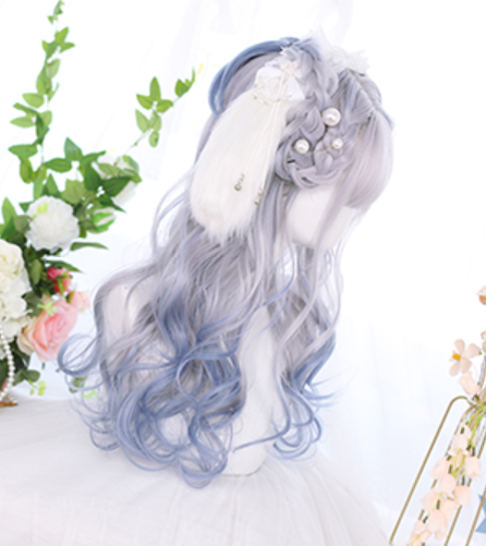 Dalao Home~Green Bird~Irregular Bleached and Dyed Long Curly Wig   