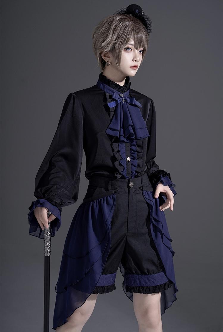 (BFM)CastleToo~Evil Twins~Ouji Lolita Dress Lolita Vest Shirt Shorts Skirt Set 32646:388708