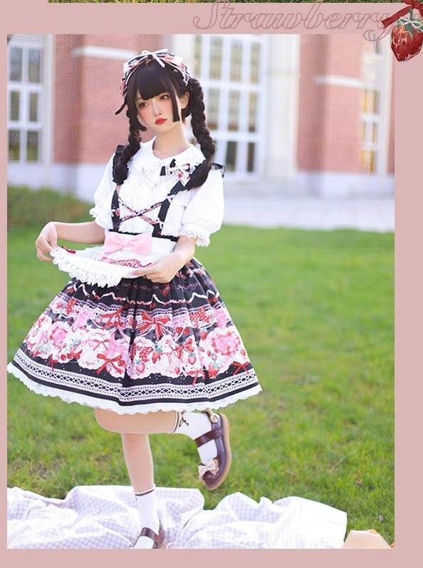 OCELOT~Sweet Lolita Lolita JSK and SK Rabbit Strawberry Dress