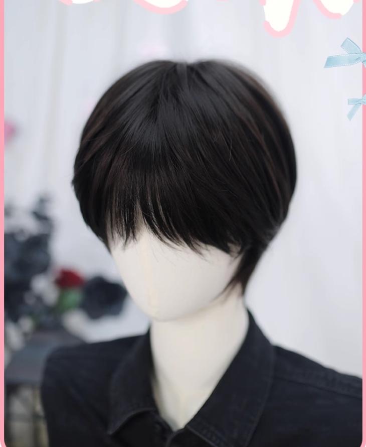Dalao Home - Ouji Lolita Short Wig with Natural Color and Layered Cuts Jing Yi - Natural Color