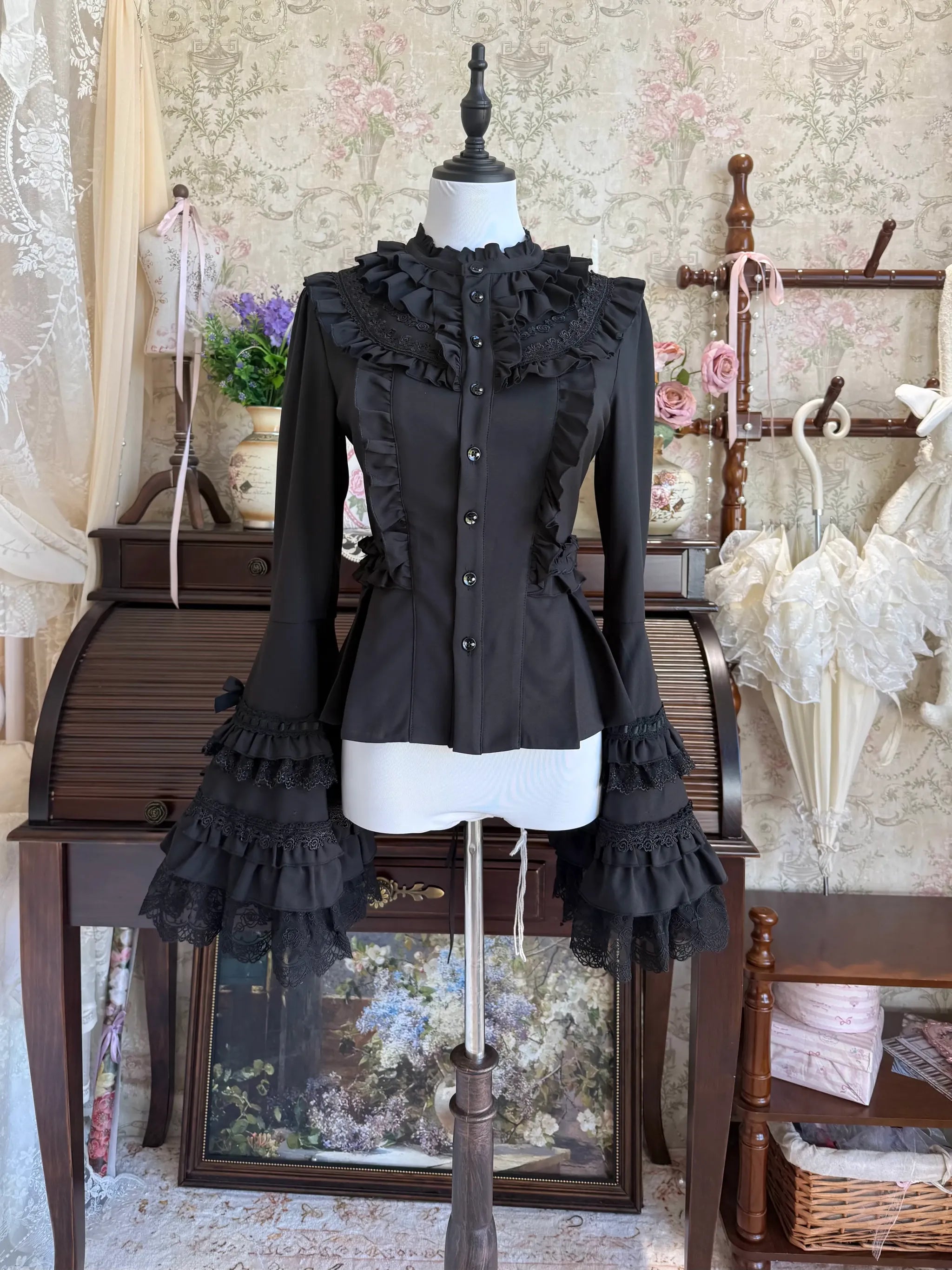 Gothic Lolita JSK Dress & Blouse Set, Stained Glass Print (L M S XL) 45793:862617