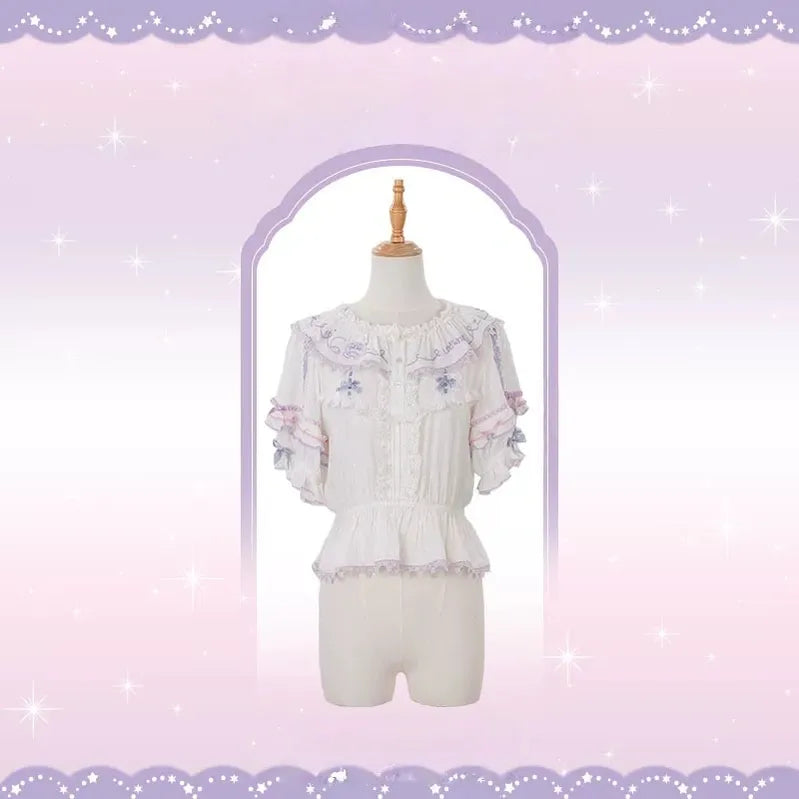 Little Twin Stars - Cotton Lining Sweet Lolita Dress Set, Unicorn and Star Print (L M S XL XS) 45655:857277