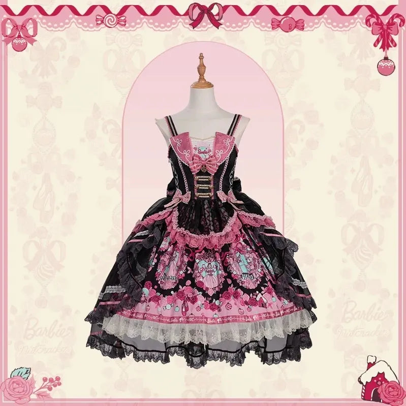 Nutcracker - IP Collaboration Sweet Lolita JSK & OP, Princess & Rose Print (L M S XL XS) 45890:866727