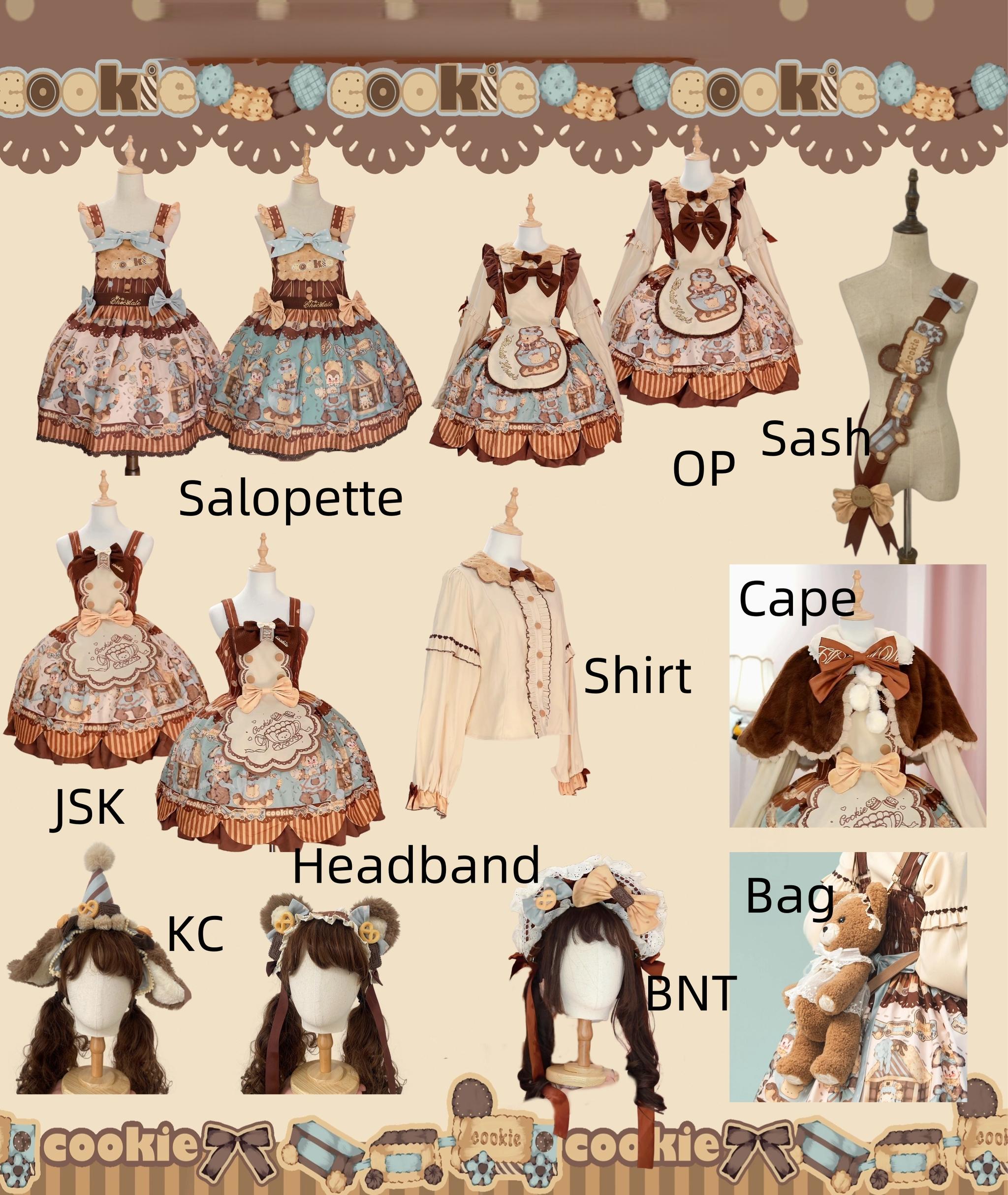 Star Fantasy - Bear Cookies - Kawaii Bear Printed Vintage Lolita Dress (Beige / 2XL L M S XL) 43817:786495