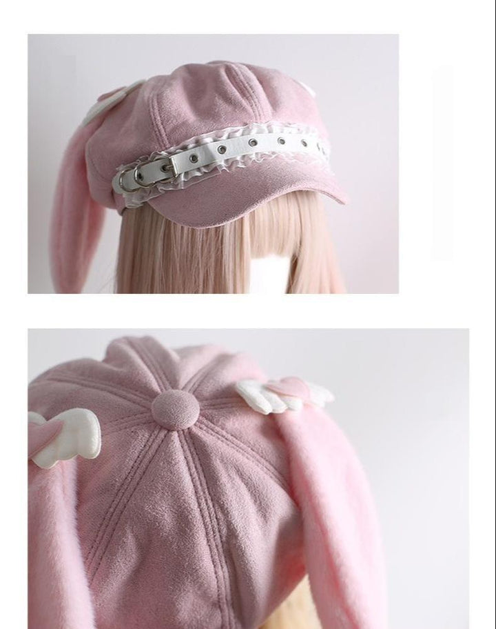 Xiaogui~Kawaii Lolita Hat Daily Baseball Cap with Detachable Ears