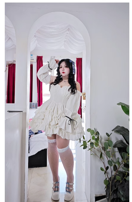 Rouroudream~Plus Size Lolita JSK Dress Set Corset Palace Lolita Princess Dress 36176:515376