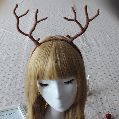 Xiaogui~Christmas Mori Style Deer Horn Lolita Hairband brown  