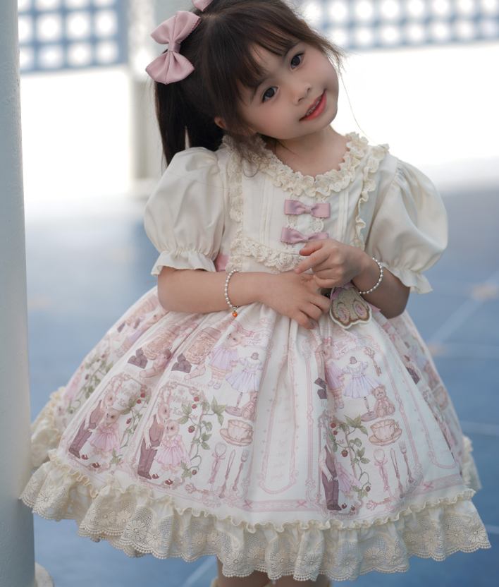 3 Puppets~Rabbit Fairy Tale Country~Sweet Kid Lolita OP Doll Dress 110cm op dress 
