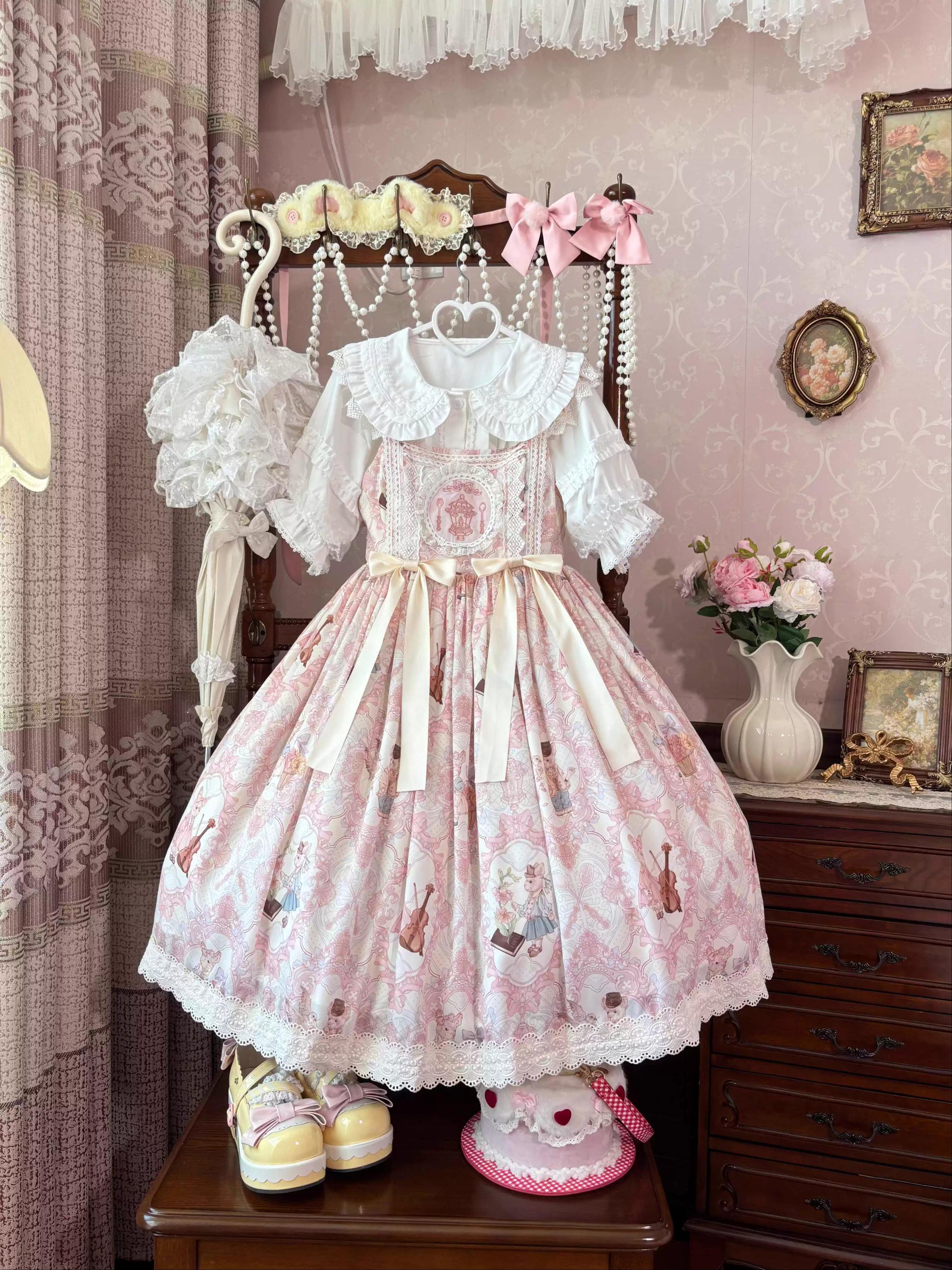 Suiyi - Candy Party - Printed Sweet Lolita JSK, Peter Pan Collar Shirt (L M S) 44281:802215