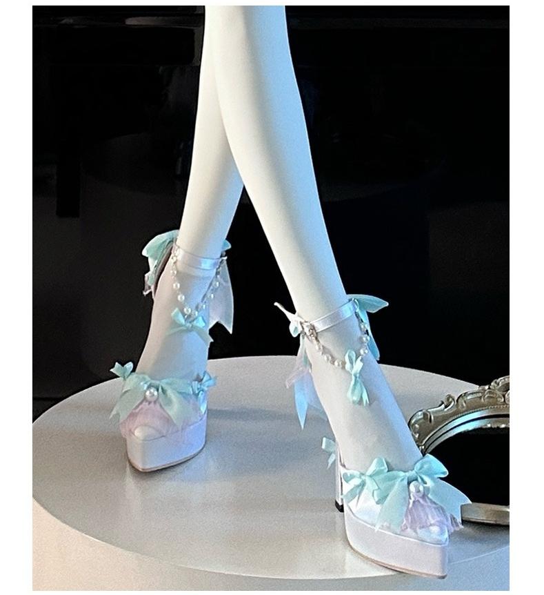 Sky Rabbit - Butterfly Dream - Wedding Sweet Lolita Platform Shoes with High Heels