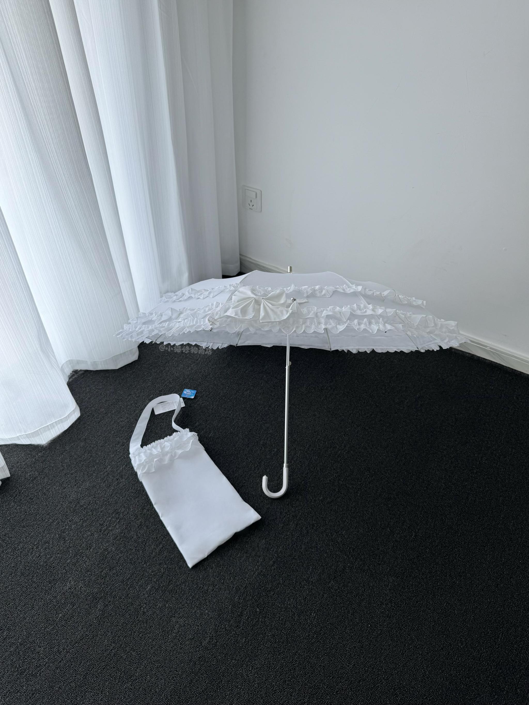 Classic Lolita Foldable Sunscreen Parasol with Ruffles 45588:854130