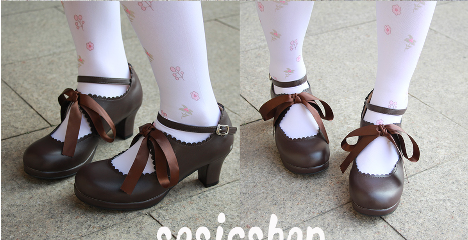 Sosic~Qing Mengnuo~Elegant Lolita Satin High Heel Handmade Shoes   