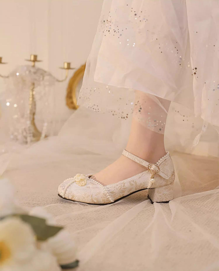 Yana~Huaiyu Yana~Chinese Style Han Lolita Shoes Plus Size Lolita Chunky Heel Shoes   