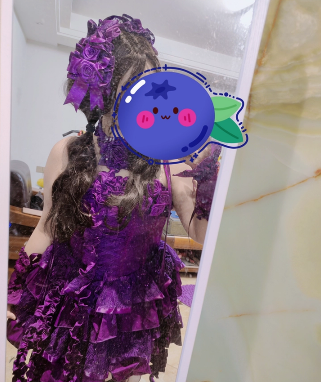 Silent Manor - Purple Gothic Lolita JSK with Built-in Soft Fishbone Hairband Purple