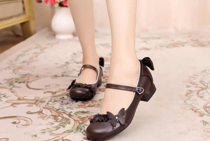 Sosic~Stand Still and Don't Fly~Daily Sweet Lolita Round Toe Handmade Shoes   