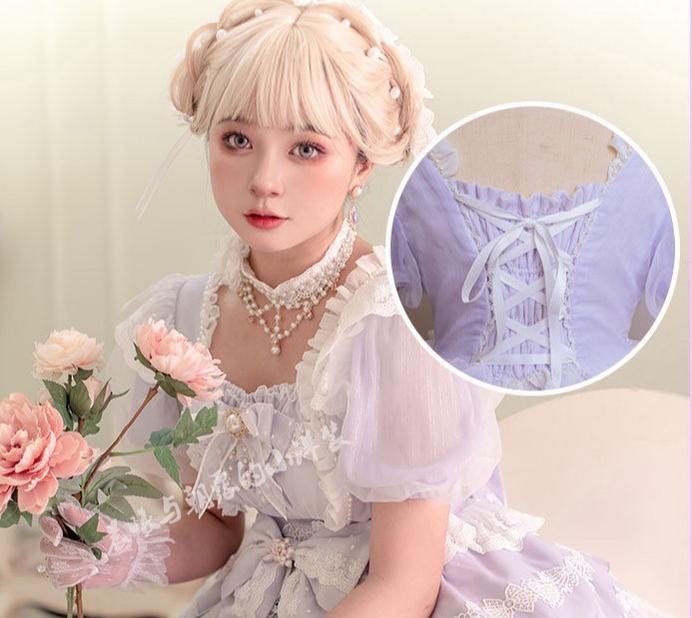 Waltz - Classic Lolita Plus-size OP Dress, Front Opening