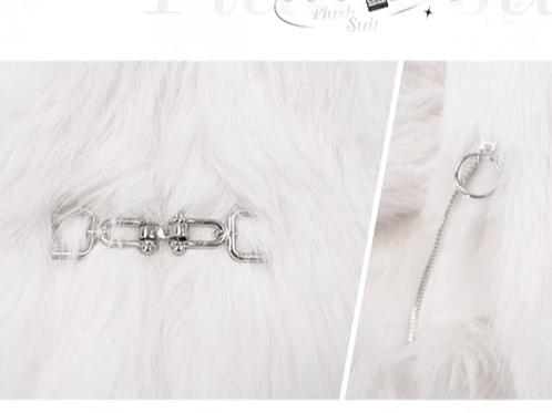 Urtto~Snow Song~Winter Lolita Coat Faux Fur Warm Plush Set   