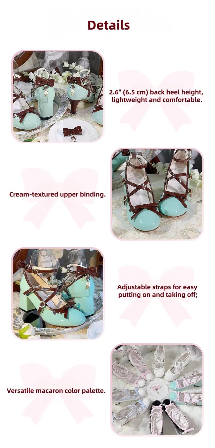 Lady Tea Party - Elegant Lolita Heel Shoes, Macaron Color 44576:815543