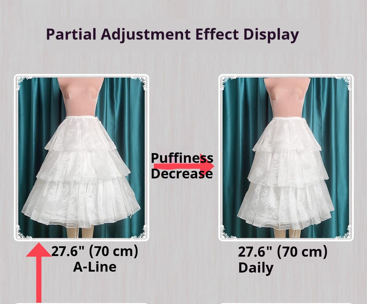 Puffy Lolita Hoop Petticoat, Adjustable Length & Volume