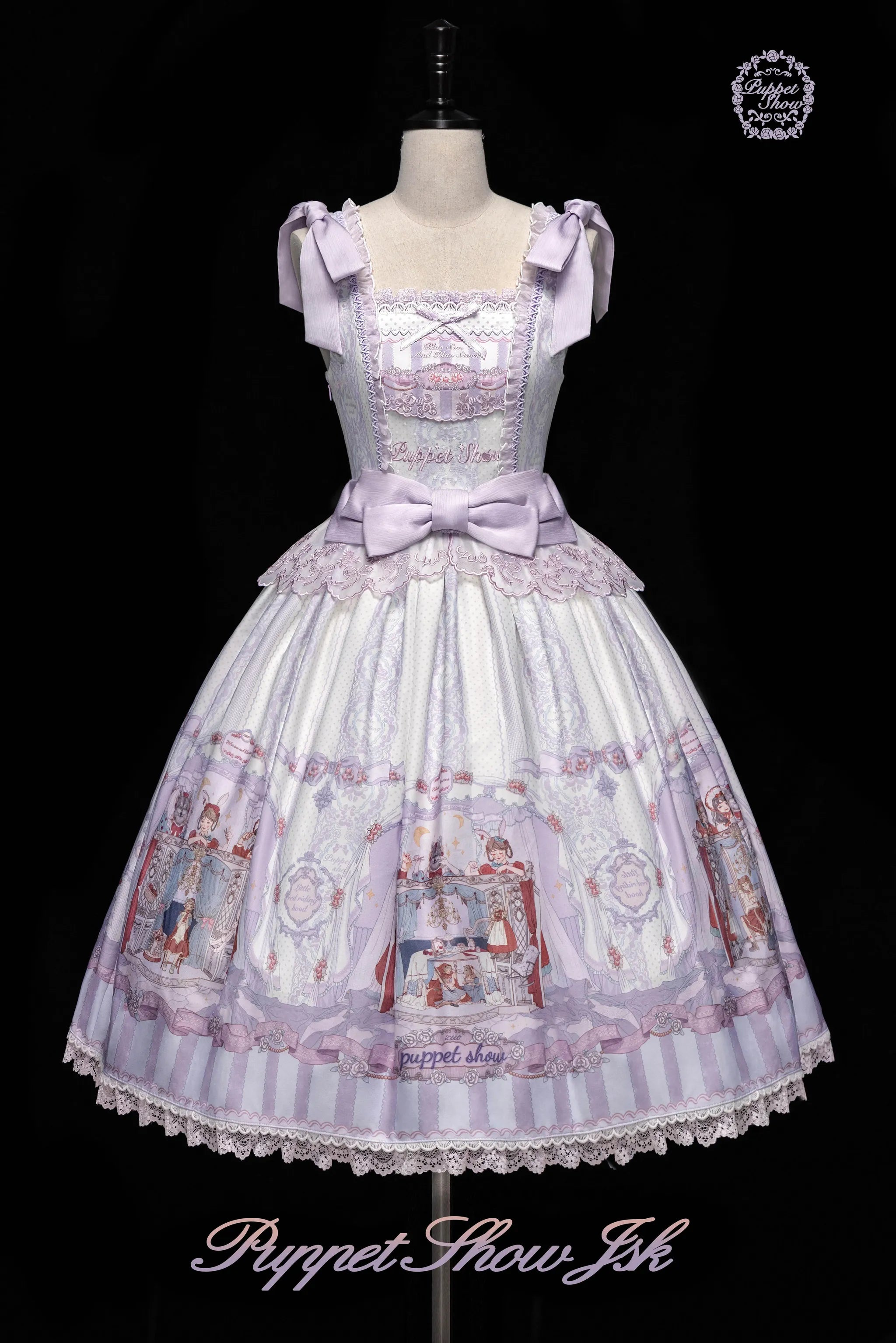 Puppet Show - Doll-like Lolita Embroidered Collar JSK, Puppet Show Print (2XL L M S XL) 45823:864705