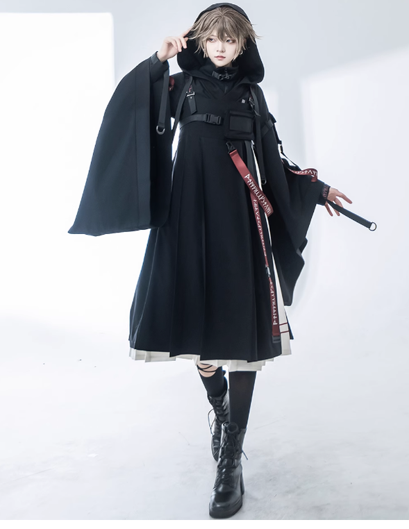 Princess Chronicles - Nameless Blade - Waste Soil Ouji Lolita Black Coat Set
