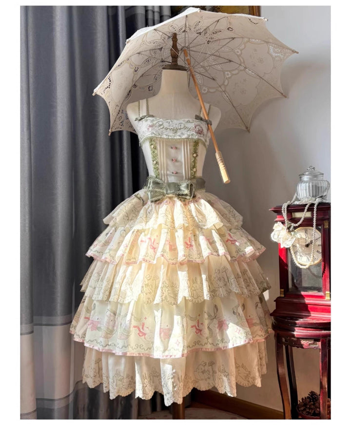 Mewroco~Daily Bunny~Classic Lolita JSK Dress with Bunny Prints