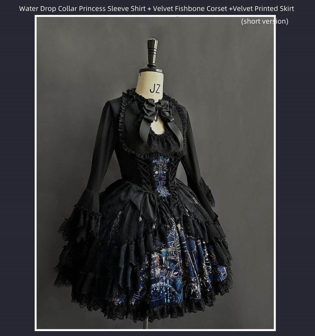 SUSIN~Night Traveler~Classic and Elegant Gothic Dress with Colorful Window Prints   