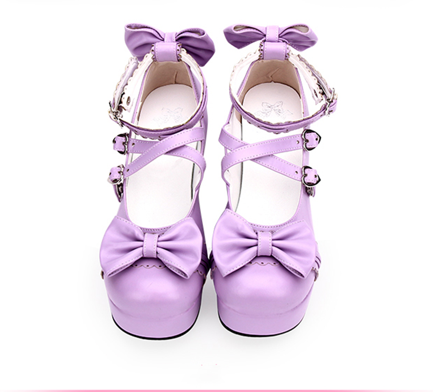Angelic imprint~Sweet Lolita Heels Shoes Princess Tea Party Low Cut Shoes 47 purple 