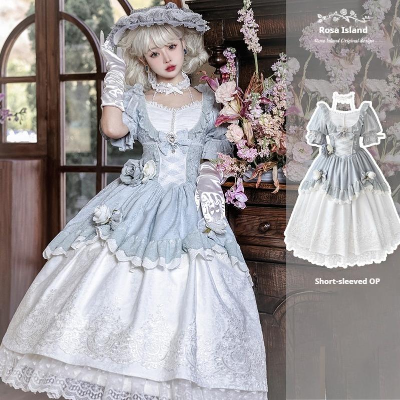 Rose Island - Fairytale Dance - Princess Lolita OP Halter Neckline Dress Short-sleeved OP only S