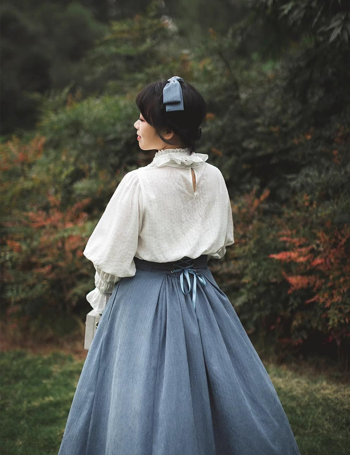 (BFM)Forest Wardrobe~Misty Forest~Elegant Vintage Fishbone Lolita Long Skirt Lolita Vest   