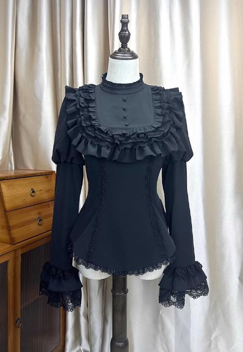 The Original Witch~Witch Returns~Gothic Lolita SK Set Fishbone Lace Corset Skirt Shirt S Top 