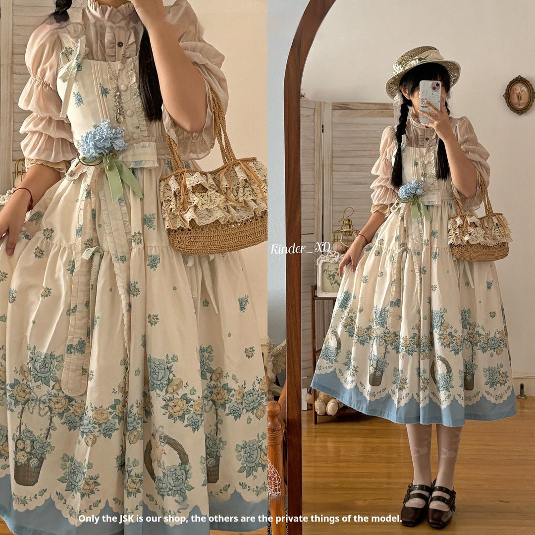 DreamWhale~Floral and Bird Series~Classic Lolita JSK Suit Floral Print Dress 40910:679554