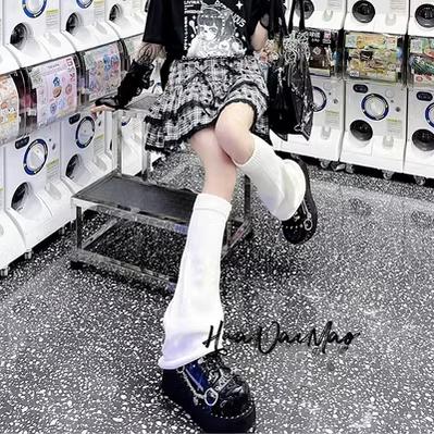 Hua Nai Cat~Winter Lolita Knit Leg Warmer Mid-Calf Socks   