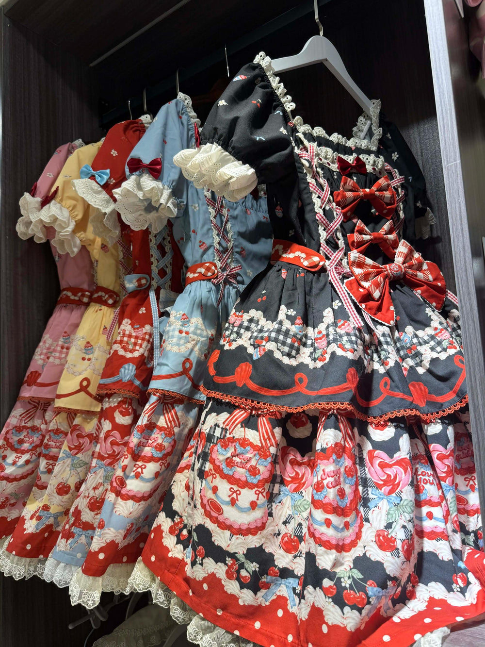Star Fantasy - Delicious Cherry - Kawaii Lolita OP/JSK Dress With Cute Cake Prints